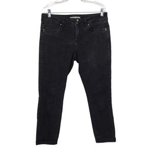 Royalty For Me Wanna Betta Butt Mid Rise Black Jeans Capris Ankle Size 12 32x25